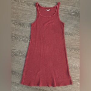 Coral Burnt Orange T Shirt Tank Top Dress Waffle Weave Sz S American Eagle